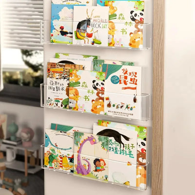 Organizer Picture Book Display Cabinet Bookshelf Children's Wall Behind the Door Reading Magazine Storage Wall Hanging Bookshelf by Smarsty