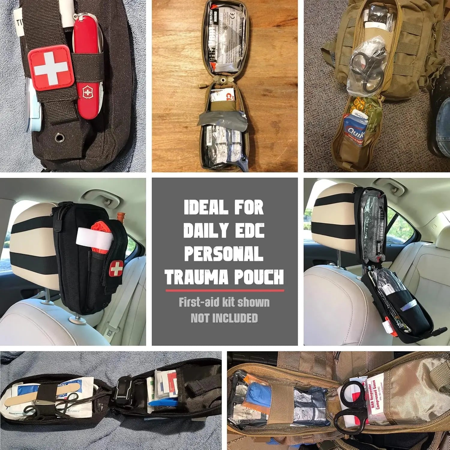 Tactical MOLLE Medical Pouch, Rip-Away EMT First Aid Pouch IFAK Trauma Kit Everyday Carry Survival Bag Include Cross Patch by Smarsty