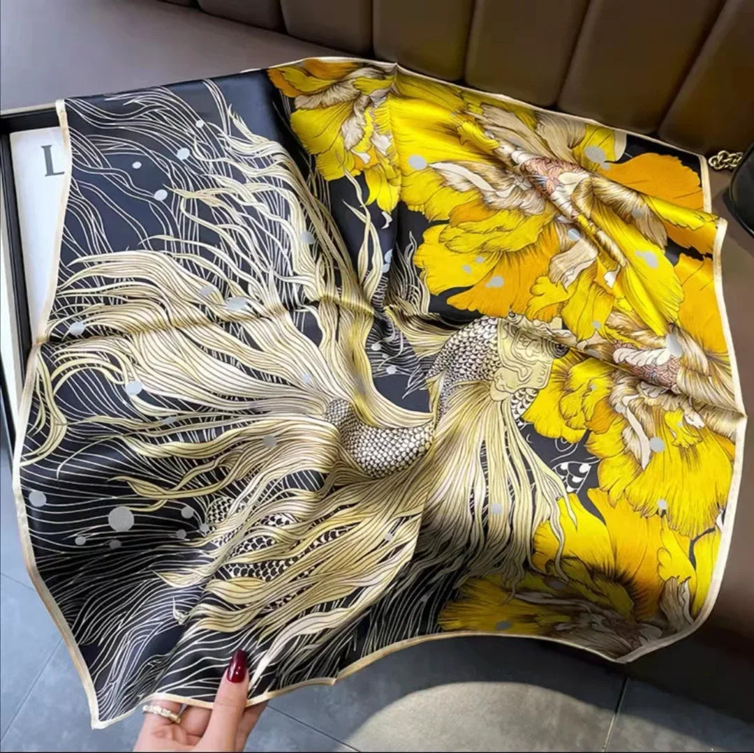 Luxury Women Silk Leopard Print Scarf Soft Satin Wrap - Smarsty