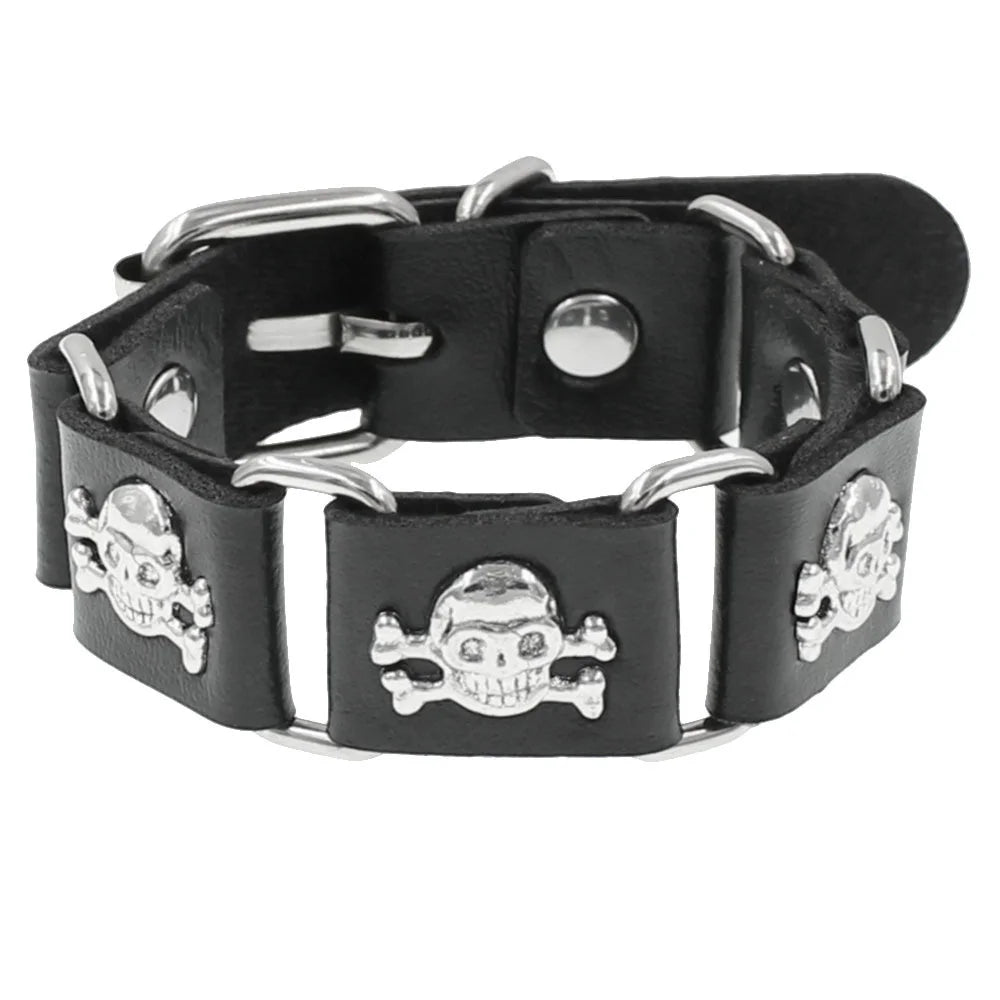 90s Punk Style PU Leather Spiked Bracelet - Smarsty
