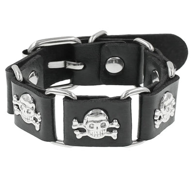 90s Punk Style PU Leather Spiked Bracelet - Smarsty