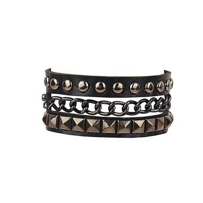 Punk Hip Hop Leather Skull Bracelet for Unisex Fashion - Smarsty