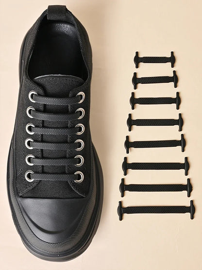 16pcs Silicone Shoelaces No Tie Shoelaces Without Ties Elastic Lace Shoelace Kids Adult Creative Lazy Silicone Laces Rubber Lace - Smarsty