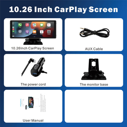 Pionray 10.26” CarPlay Android Auto Car Radio Multimedia Video Player IPS Touch Screen With AUX USB Supports Reversing Camera
