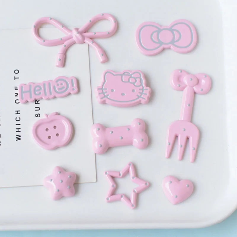MINISO Silvery Hello Kitty Set Girls Women Shoe Charms DIY Hole Shoes Detachable Buckle Garden Shoes Accessories Festival Gift
