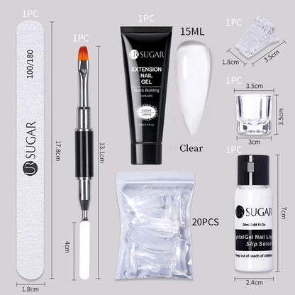 Nude Glitter Gel Nail Polish Kit for Long-Lasting Manicure - Smarsty