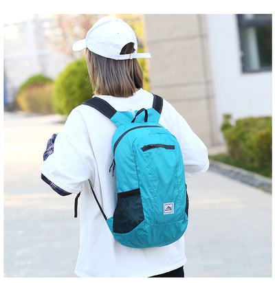 18L Portable Foldable Backpack Folding Mountaineering Bag Ultralight Outdoor Climbing Cycling Travel Knapsack Hiking Daypack by Smarsty