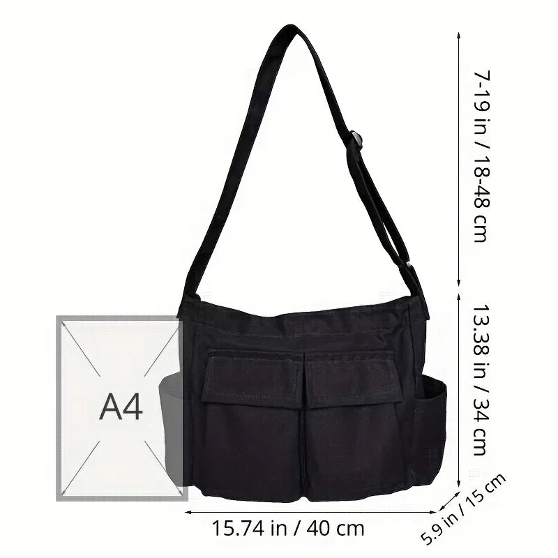 Canvas Workwear Shoulder Bag Large Capacity Messenger - Smarsty
