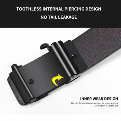 Mens Casual Automatic Buckle Belt High Quality Toothless Design - Smarsty
