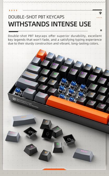 Mechanical Keyboard 75 Percent Hot Swappable Backlit Gaming
