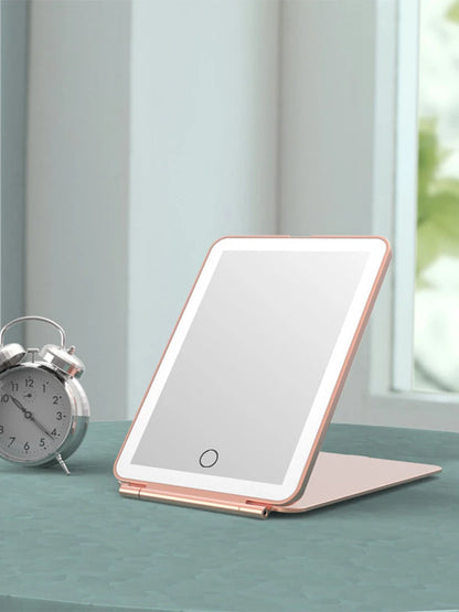 LED Portable Makeup Mirror with Touch Screen and Adjustable Light - Smarsty