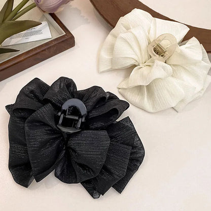 Elegant Chiffon Hair Claw Clip Large Three Layer Bow - Smarsty