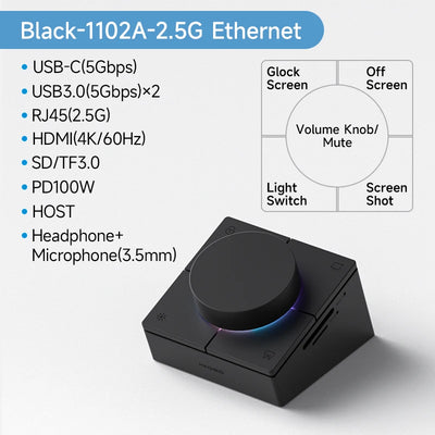 USB C Hub Docking Station Shortcut Buttons Volume Control - Smarsty