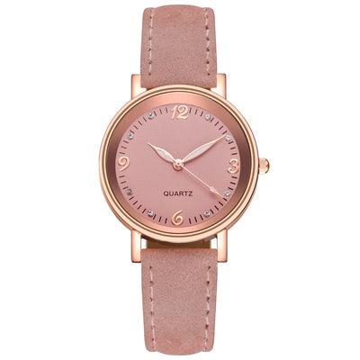 Fashion Arabic Dial Women's Quartz Watch with Leather Band - Smarsty
