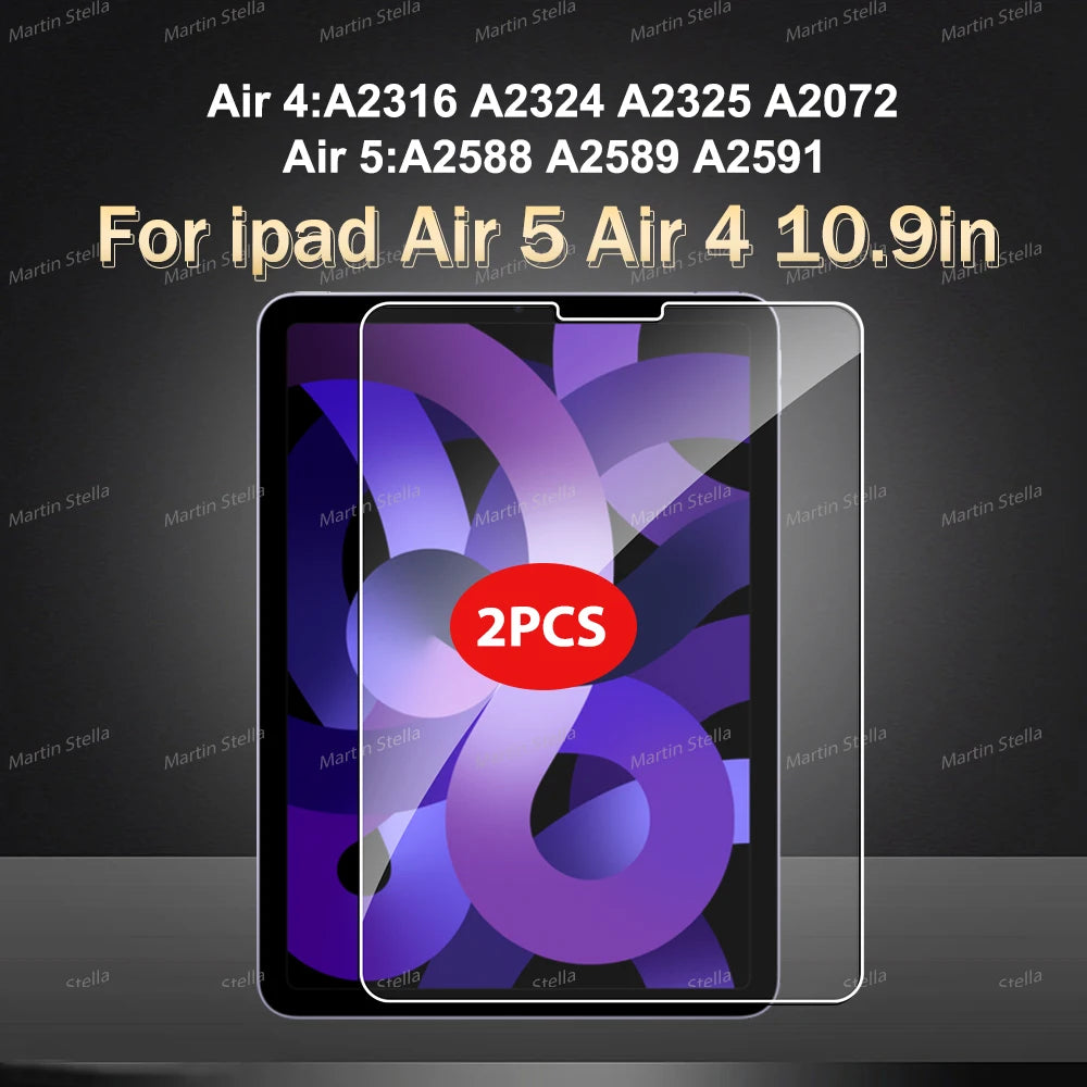 2Pcs Tempered Glass Screen Protector For ipad Pro Air 13 11 2024 M4 M2 Air 5 4 Pro 12.9 11 M3 M5 2025 Film - Smarsty