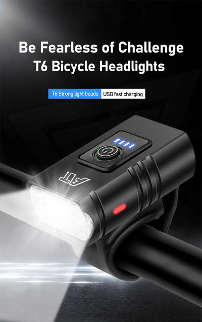 LED Bicycle Front Light Type-C Rechargeable Bicycle Headlight MTB Road Bike Headlamp Easy to Install Cycling Accessories - Smarsty