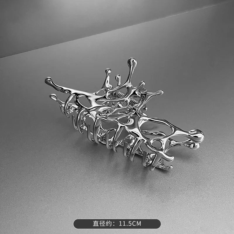 Large Metal Claw Clips For Women Strong Hold Silver - Smarsty