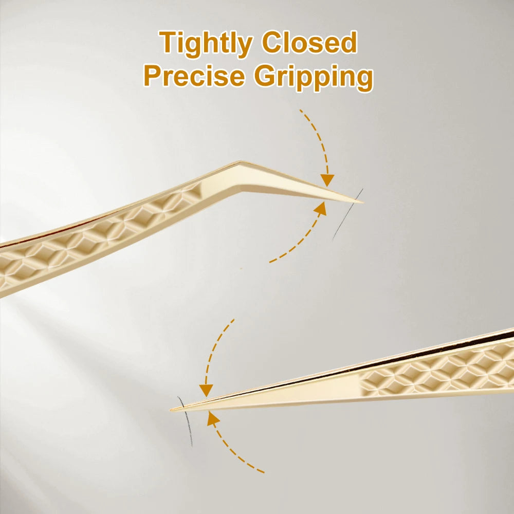 Precision Fiber Tip Eyelash Extension Tweezers with Diamond Grip - Smarsty