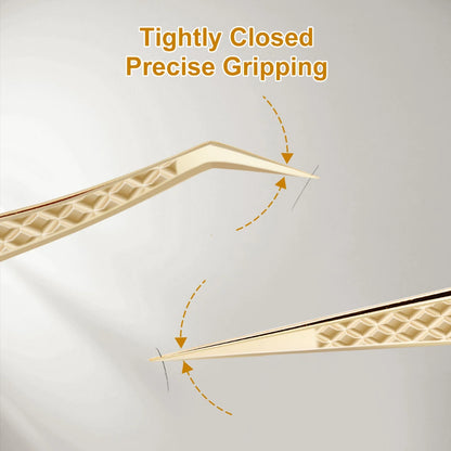 Precision Fiber Tip Eyelash Extension Tweezers with Diamond Grip - Smarsty
