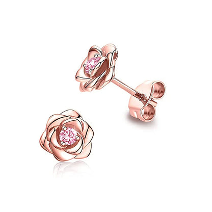 Heart Stud Earrings Cubic Zirconia Sparkling Wedding - Smarsty