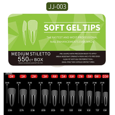 550pcs Matte Almond Coffin Nail Tips for DIY Manicure - Smarsty