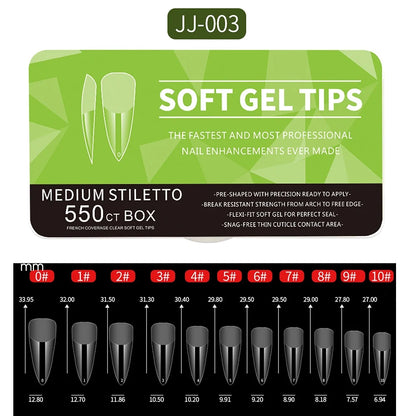 550pcs Matte Almond Coffin Nail Tips for DIY Manicure - Smarsty