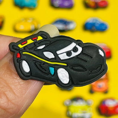 1Pcs Mix Cars Luigi Ramone Lightning McQueen PVC Shoe Charms Kids Popular Buckle Decorations Fit Birthday Gifts