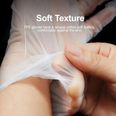 100PCS Disposable TPE Gloves Kitchen Bathroom Restaurant Camping Travel Waterproof Oil-Proof Household Cleaning Tools - Smarsty