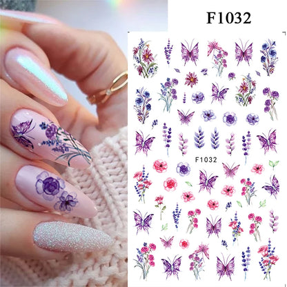 3D Colorful Marble Nail Stickers for DIY Art - Smarsty