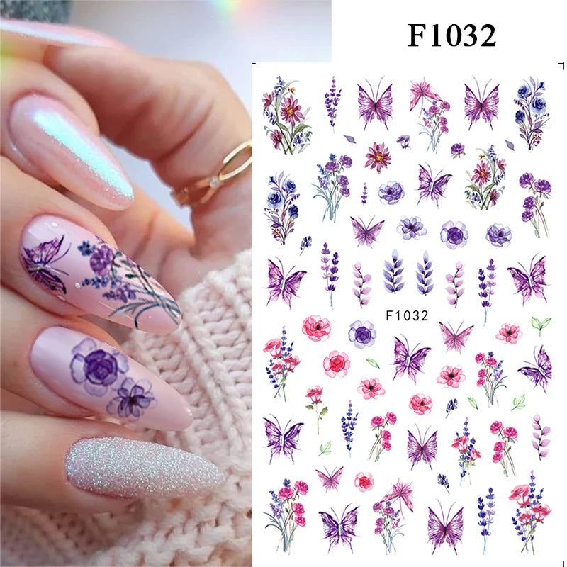 3D Colorful Marble Nail Stickers for DIY Art - Smarsty