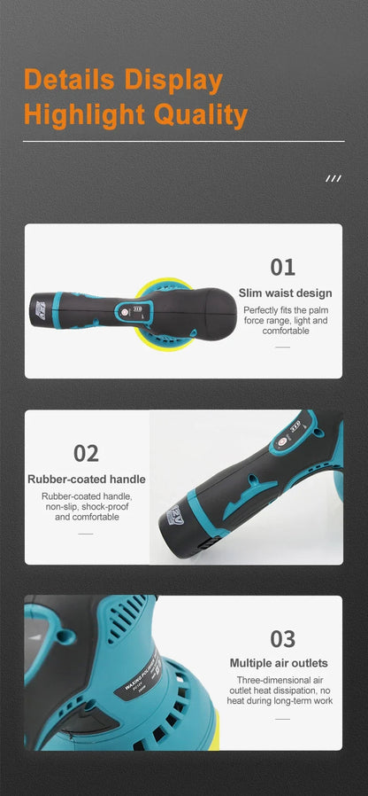 Cordless Car Polisher 12V 8 Speeds Noiseless Polishing - Smarsty