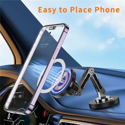Magnetic Car Wireless Charger Mount With Fast 15W Charging - Smarsty