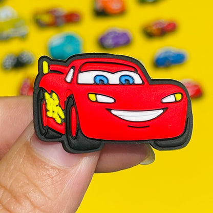 1Pcs Mix Cars Luigi Ramone Lightning McQueen PVC Shoe Charms Kids Popular Buckle Decorations Fit Birthday Gifts