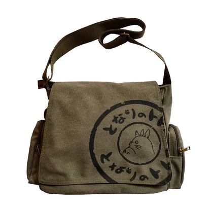 Vintage Cartoon Canvas Messenger Bag Women Large Capacity - Smarsty