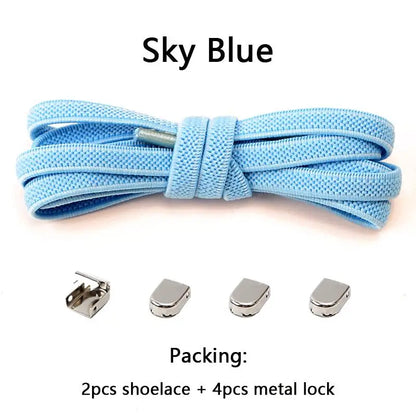 No tie Shoe laces Elastic laces Sneakers Flat Shoelaces without ties Quick Shoelace for Shoes Kids Adult One Size fits All Shoes - Smarsty