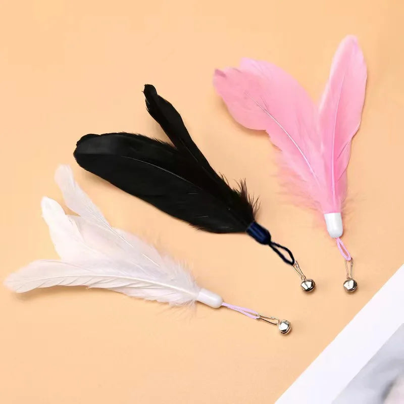 Interactive Cat Teaser Stick With Replaceable Feather - Smarsty