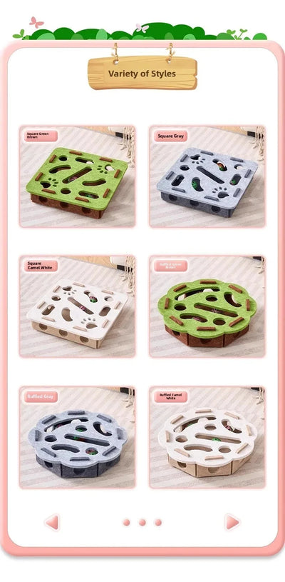 Cat Puzzle Toy Felt Puzzle Box Cat Exercise Toy With Ball Indoor Sports Entertainment Hunting Cat Toys For Indoor Cats - Smarsty