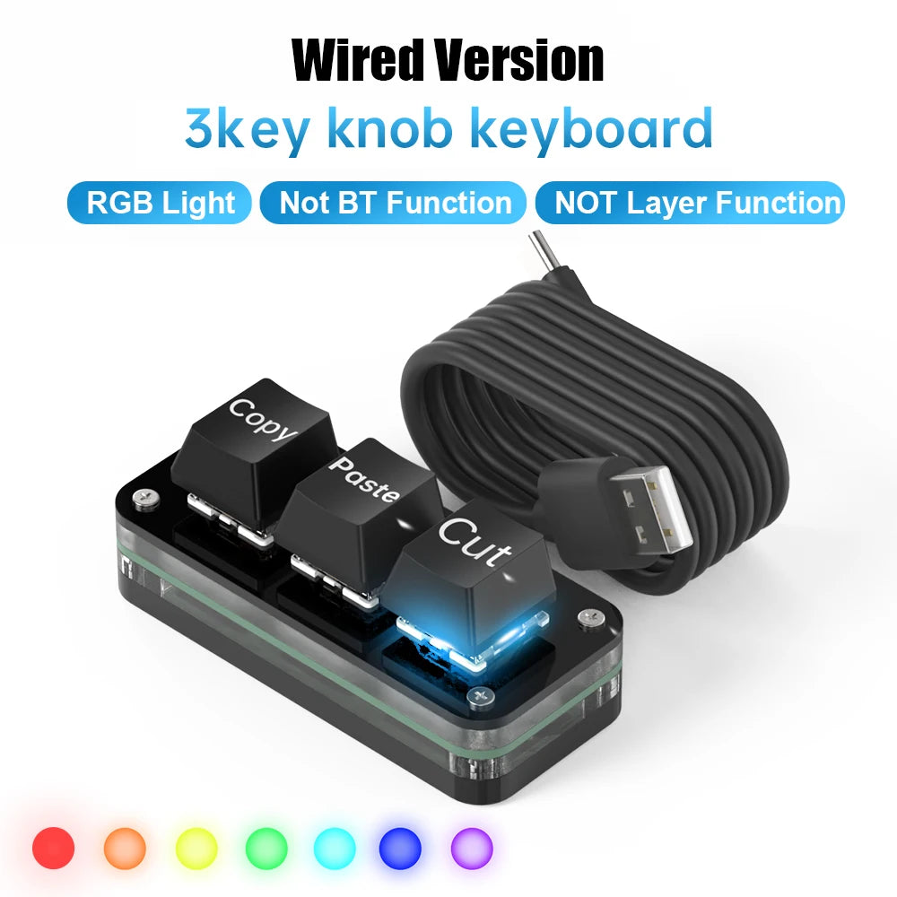 RGB Macropad Keyboard With Hot Swap 3 Keys And Knob