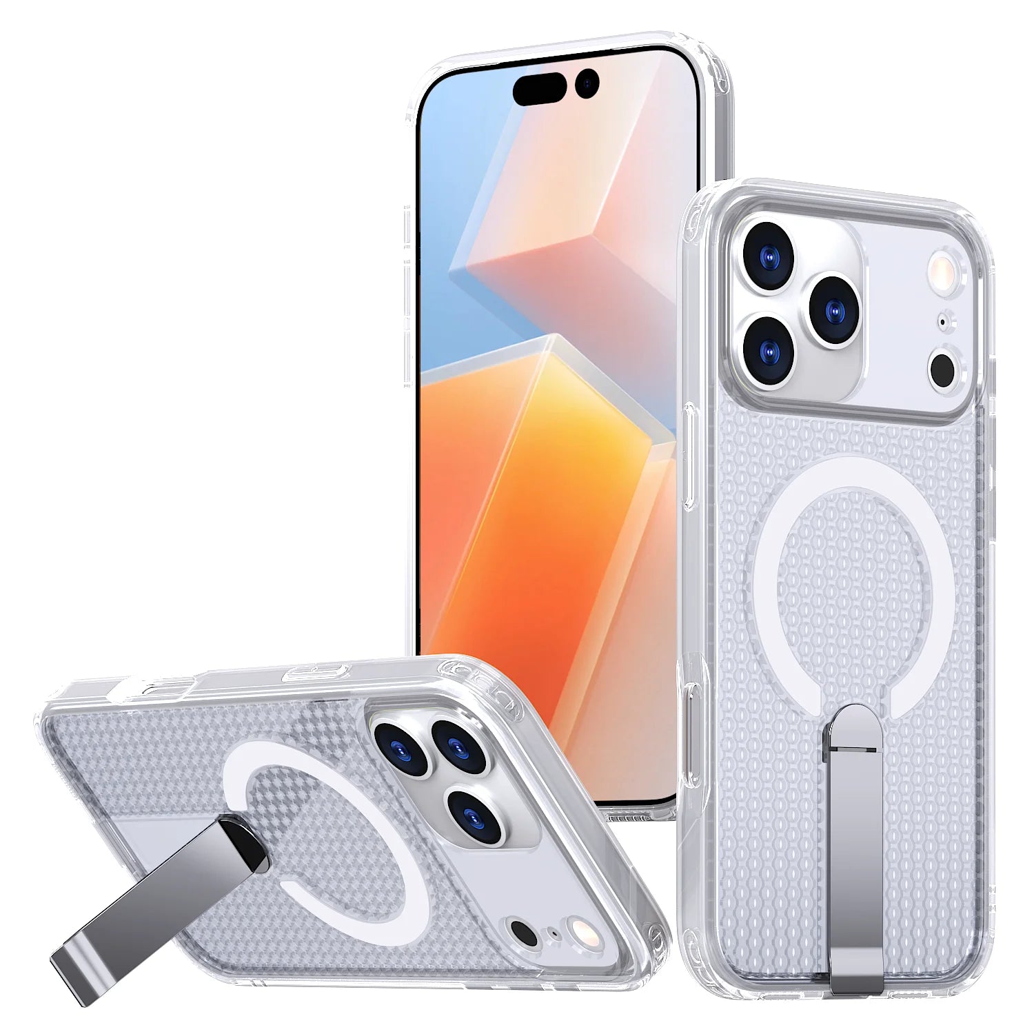 Breathable for Magsafe Stand Case for iPhone 17 Air 16 15 14 13 12 Pro Max 11 Plus 16E SE4 17Pro Magnetic Cooling Rugged Cover
