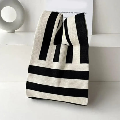 Cat Knit Handbag High Capacity Knot Wrist Bag For Women - Smarsty