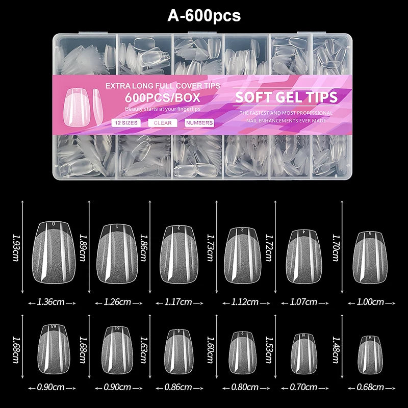 Luxury Soft Gel False Nail Tips for Elegant Manicure - Smarsty