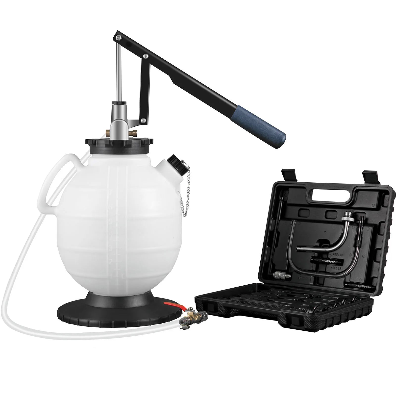 SucceBuy 7.5L Transmission Fluid Pump ATF Fluid Transfer Filler with Control Valve & 15 Common Adapters Kit for Oil Replacement