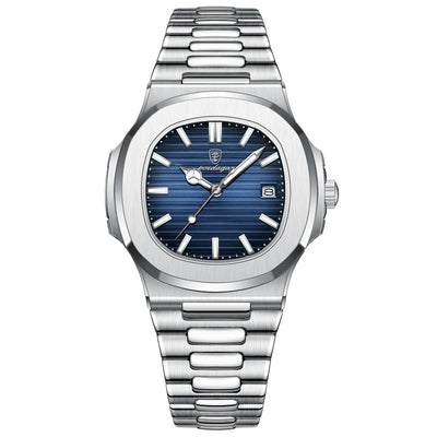 Luxury Waterproof Square Men Wristwatch with Luminous Date - Smarsty