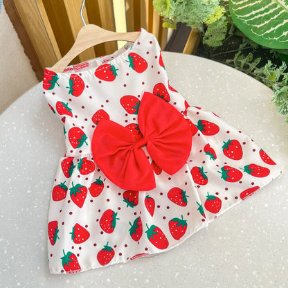 Cute Dog Princess Dress with Bow and Lace - Smarsty