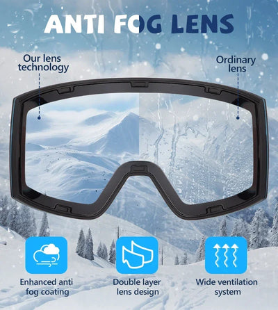 Kapvoe Photochromic Ski Goggles Magnetic Anti-Fog Lenses UV400 Protection Men Women Ski Goggles Snow Sunglasses Sports Eyewear