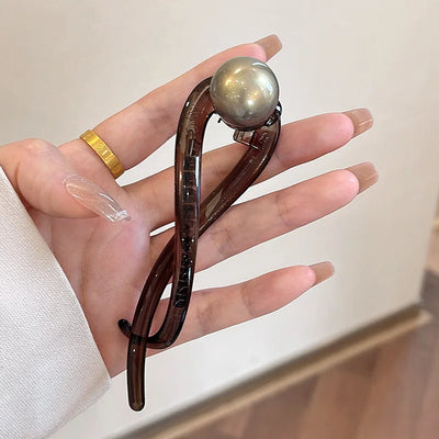 Twist Hair Clip with Imitation Pearl Design for Women - Smarsty