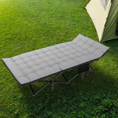 Folding Camping Cot Camp Cots Portable Heavy Duty Outdoor Camping Bed for Adults Home Beach RV Noon Break 200KG Bearing - Smarsty