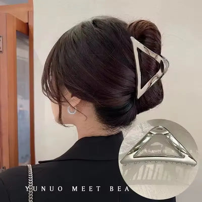 Korean Geometric Metal Hair Clip Durable Alloy Claw - Smarsty