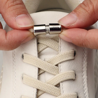 1Pair Elastic Laces Sneakers No Tie Shoe laces Capsule Lock Shoelaces Without ties Kids Adult 0.6cm Flat Shoelace for Shoes - Smarsty