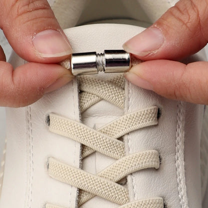 1Pair Elastic Laces Sneakers No Tie Shoe laces Capsule Lock Shoelaces Without ties Kids Adult 0.6cm Flat Shoelace for Shoes - Smarsty